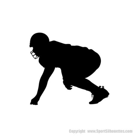 FOOTBALL PLAYER WALL SILHOUETTE (Football Vinyl Decals) Football Player Lineman