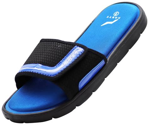 NORTY Mens Memory Foam Slides Adult Male Slide Sandals Blue - Walmart.com