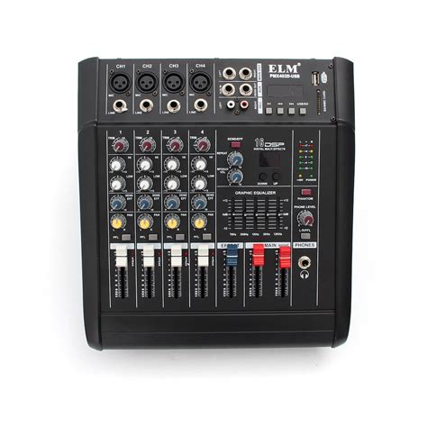 Pmx402d-usb 4 channel professional powered dj mixer power mixing amplifier amp usb Sale ...