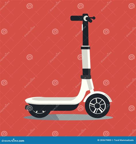 Vector of a Black and White Scooter on a Red Background Stock Vector - Illustration of vintage ...