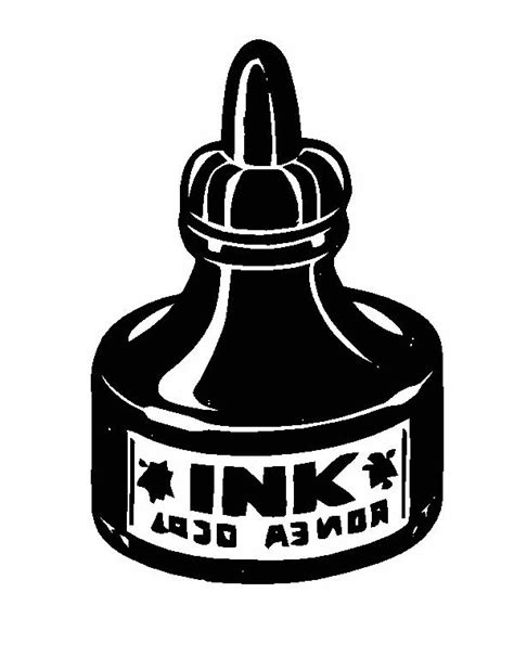 Ink Bottle PNG Black And White Transparent Ink Bottle Black And White ...