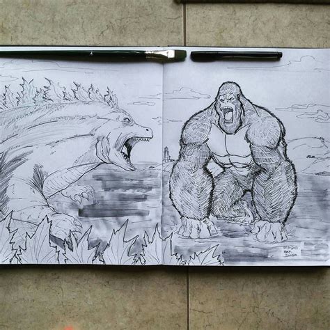 How To Draw Godzilla Vs King Kong