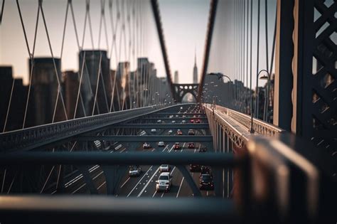 Premium AI Image | A bridge with a view of the brooklyn bridge