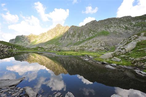 Lake in the Fagaras Mountains, Romania Stock Photo - Image of hike ...