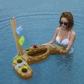 Inflatable float cup holder drink ice bucket cooler beach swim party ...