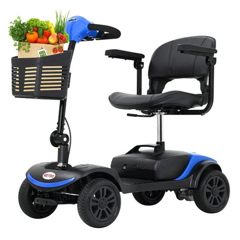 Outdoor Mobility Scooters for Senior, 4 Wheel Mobility Scooter with Detachable Basket, Motorized ...