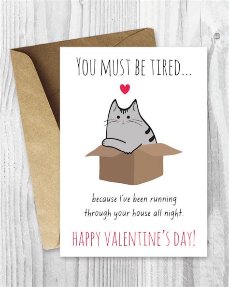 DIY Valentine Card, Printable Funny Valentine Cards, Funny Cat ...