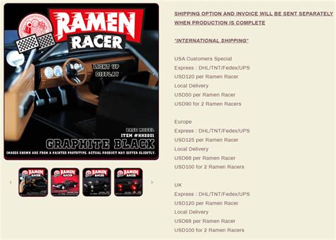 Ramen Racer is $120 shipping in the US/UK/AU $125 EU Full price in comment : r/ActionFigures