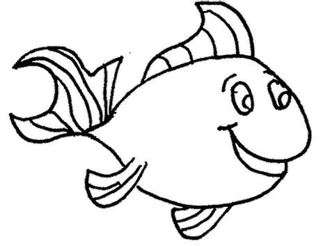 Cute Fish for 1 Year Old Kids Coloring Page - Free Printable Coloring Pages for Kids