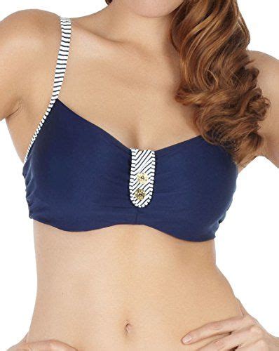 Panache SW0642 Veronica Underwired Balcony Balconette Bikini Top Navy Stripe Blue 30J >>> Want ...