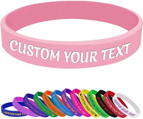 Custom Silicone Wristbands Bulk 1/5/25/50/100 Ct Personalized Rubber Bracelet Customizable ...