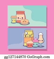 630 Kawaii Food Labels Cards Vector Design Clip Art | Royalty Free - GoGraph