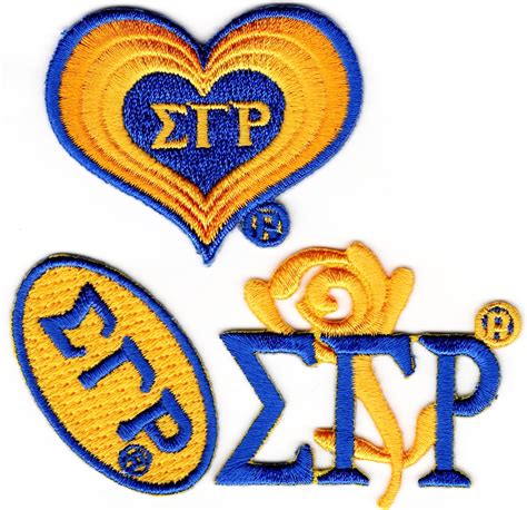 Sigma Gamma Rho 3-Pack B Embroidered Stick-On Applique Patches [Gold - 2"] > Product Details ...