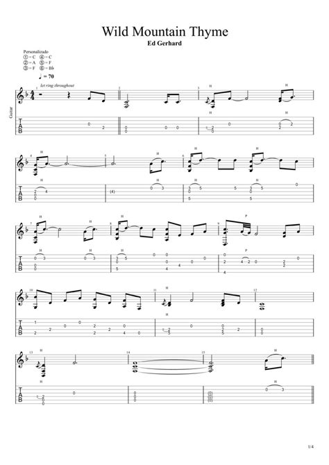 Wild Mountain Thyme Fingerstyle Tab - Ed Gerhard | PaidTabs