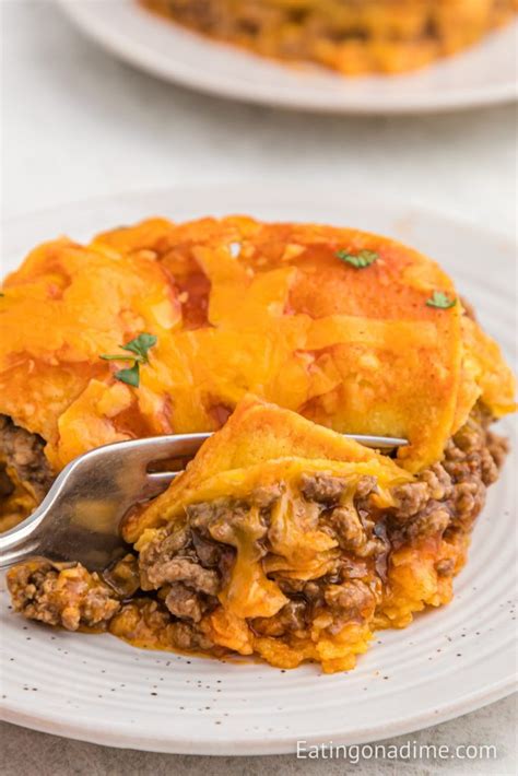 Ground Beef Enchilada Casserole Recipe - Eating on a Dime