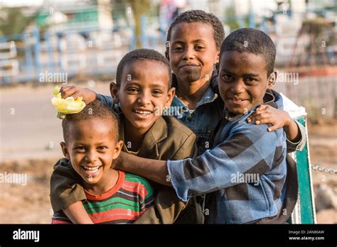 Happy Ethiopian boys in Shire town, Ethiopia Stock Photo - Alamy