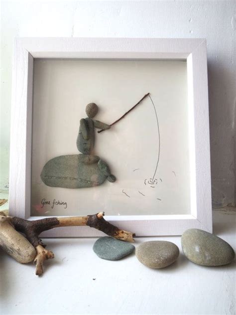 Fishing Gift Angler Grandpa Gift Gone Fishing Pebble Art | Etsy | Grandpa gifts, Pebble art ...