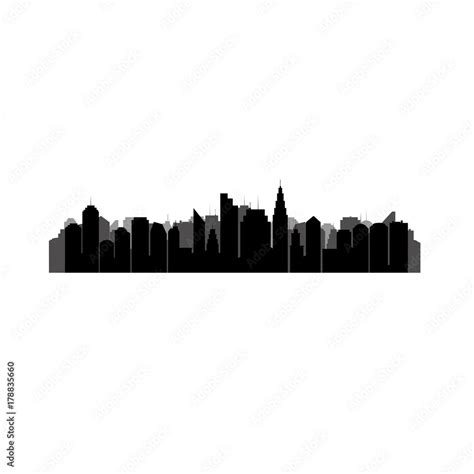 Skyline Silhouette Stock Vector | Adobe Stock