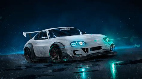 Free download | HD wallpaper: 4K, Drift, Neon lights, Toyota Supra ...