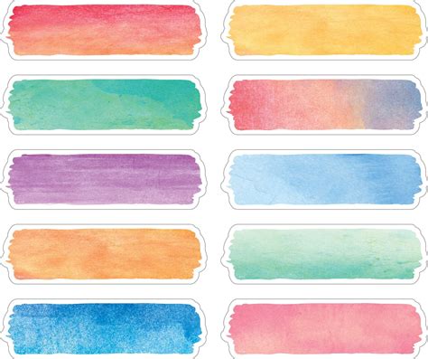 Use these non-adhesive Watercolor Labels on pocket charts, boxes, bins ...