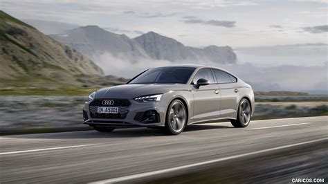 Audi A5 Sportback | 2020MY (Color: Quantum Gray) | Front Three-Quarter