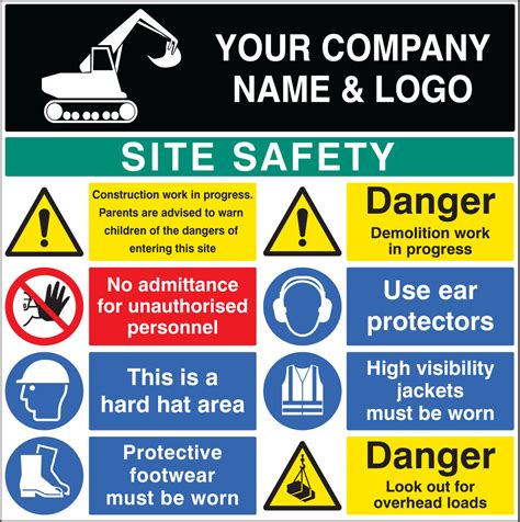 Site Safety Board 1200x1200mm C/w Logo