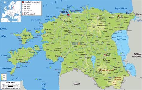 Large physical map of Estonia with roads, cities and airports | Estonia | Europe | Mapsland ...