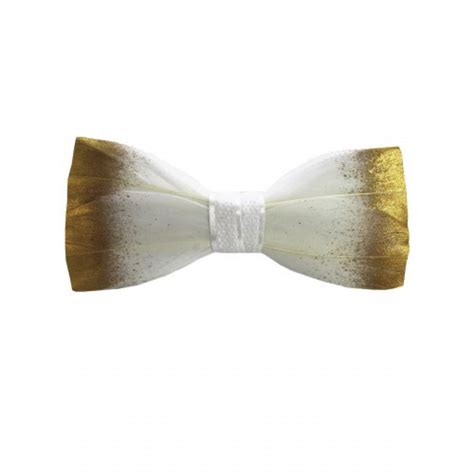 Duck Feather Bow Tie // White + Gold - Fabliot by Le Chic Français - Touch of Modern