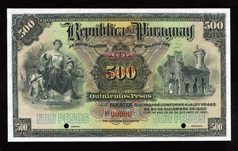 Paraguay 500 Pesos banknote of 1923|World Banknotes & Coins Pictures | Old Money, Foreign ...