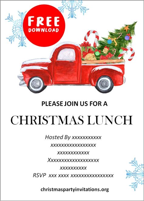 Free Printable Christmas Luncheon Invitations Templates 2020