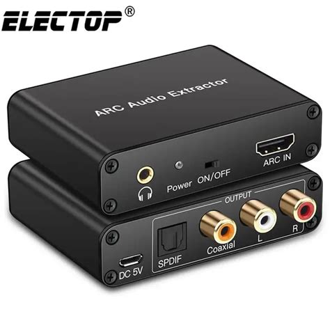 192KHz Aluminum ARC Audio Adapter HDMI Audio Extractor Digital to Analog Audio Converter DAC ...