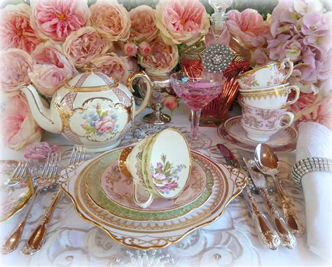 elegant tea party table setting | vintage and antique tableware and unique antique accessories ...