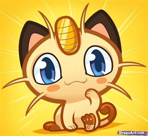 Chibi drawings, Pokemon meowth, Pokemon