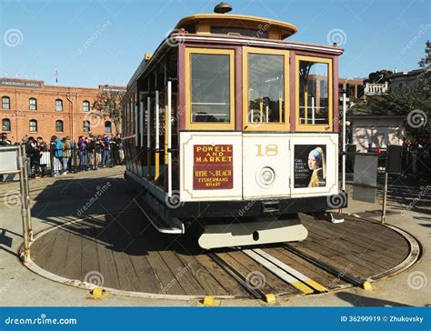 The Famous San Francisco Cable Car on Turnaround at Powell and Market ...