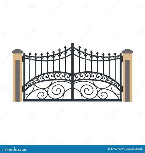 Fence Gate Isolated Cartoon Set Icon. Vector Cartoon Set Icon Metal ...