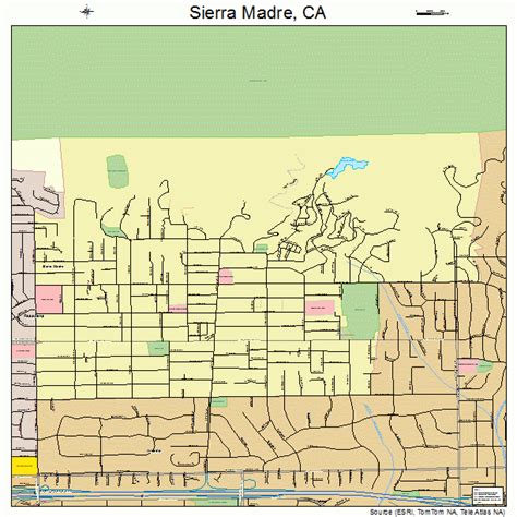 Sierra Madre California Street Map 0671806