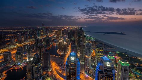 Dubai Marina At Night, United Arab Emirates UHD 4K Wallpaper | Pixelz