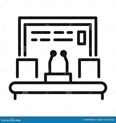 Conference Room Icon Black and White Illustration Stock Vector ...