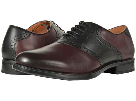 Florsheim Midtown Saddle Oxford (burgundy/black) Men's Lace Up Wing Tip ...