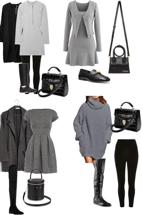 gray and black Outfit | ShopLook | Black and grey outfits, Black fall outfits, Gray outfits women