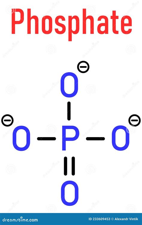 Phosphate Anion, Chemical Structure. Skeletal Formula Stock Vector ...