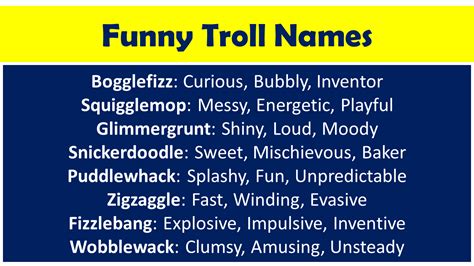 Funny Troll Names for Games - EnglisBlaze.com