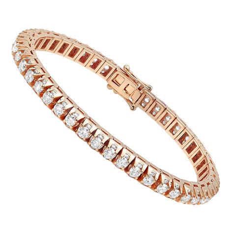 Luxurman - 14K Rose, White or Yellow Gold Diamond Tennis Bracelet For Men and Women 15.5ctw ...