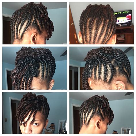 Flat Twist Updo with a Two Strand Twist Bang | Natural hair twists ...