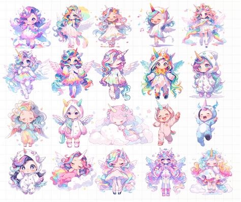 Baby Girl Unicorn Clipart Bundle Pastel Unicorn Girl Clip - Etsy