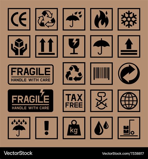 Carton cardboard box icons Royalty Free Vector Image