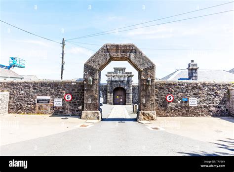 Princetown prison entrance, Dartmoor national park, HM Prison Dartmoor, Category C men's prison ...