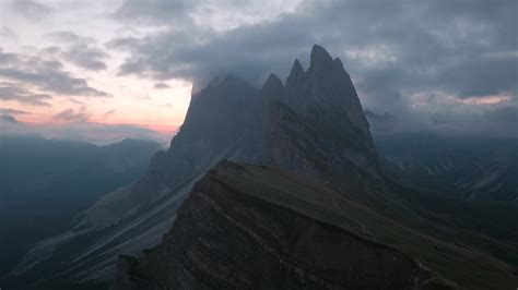 Odle Mountain Group from Seceda Sunrise Time Lapse, Dolomites South Tyrol, Italy 14586766 Stock ...