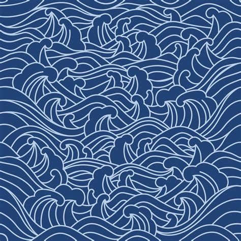 Japanese Wave Seamless Pattern 6124124 Vector Art at Vecteezy