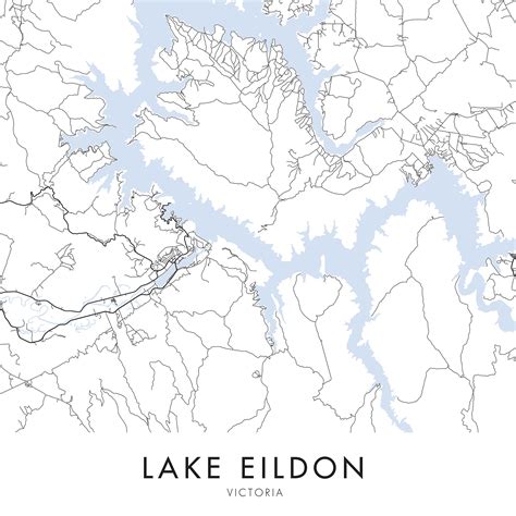 Lake Eildon Victoria Australia City Map Print Wall Art - Etsy Australia